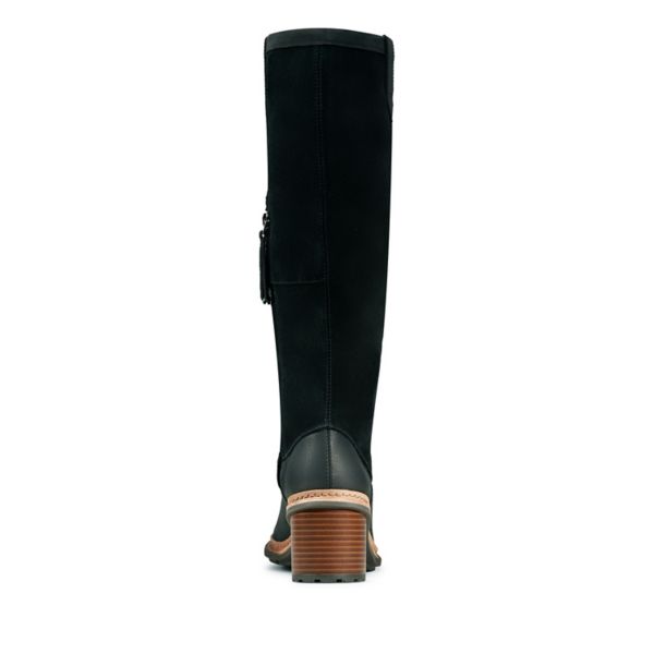 Clarks Womens Trace Mist Knee High Boots Black | UK-3521967